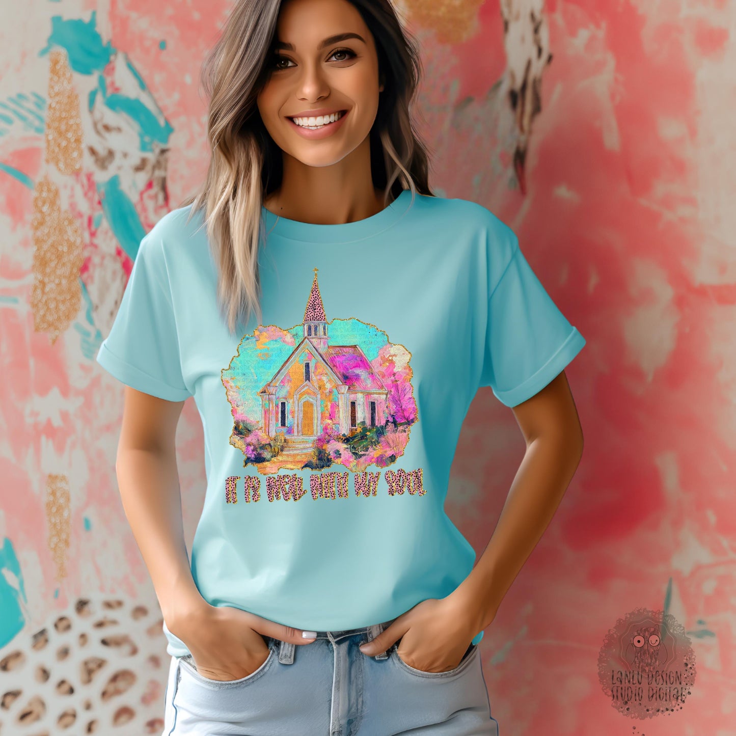 It Is Well With My Soul Church PN|  Watercolor Art| Inspirational Sublimation Design | 300 DPI Sublimation& DTF Printable Digital Download|