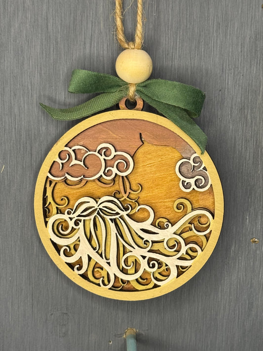 Hand painted Santa Layered Christmas Ornaments| Family Gift | Christmas Ornaments | Handmade Christmas Gifts | Custom