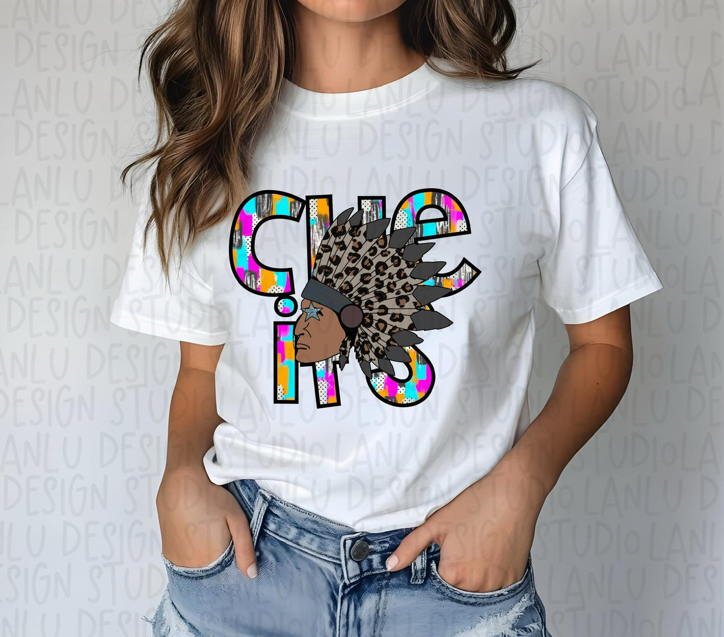 Preppy Paint Stroke Star Eyes Mascot PNG |Cheifs