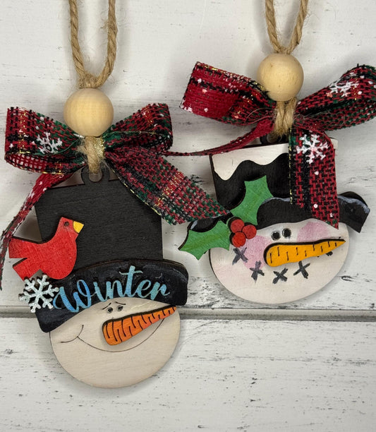 Hand painted Snowman Layered Christmas Ornaments| Family Gift | Christmas Ornaments | Handmade Christmas Gifts | Custom
