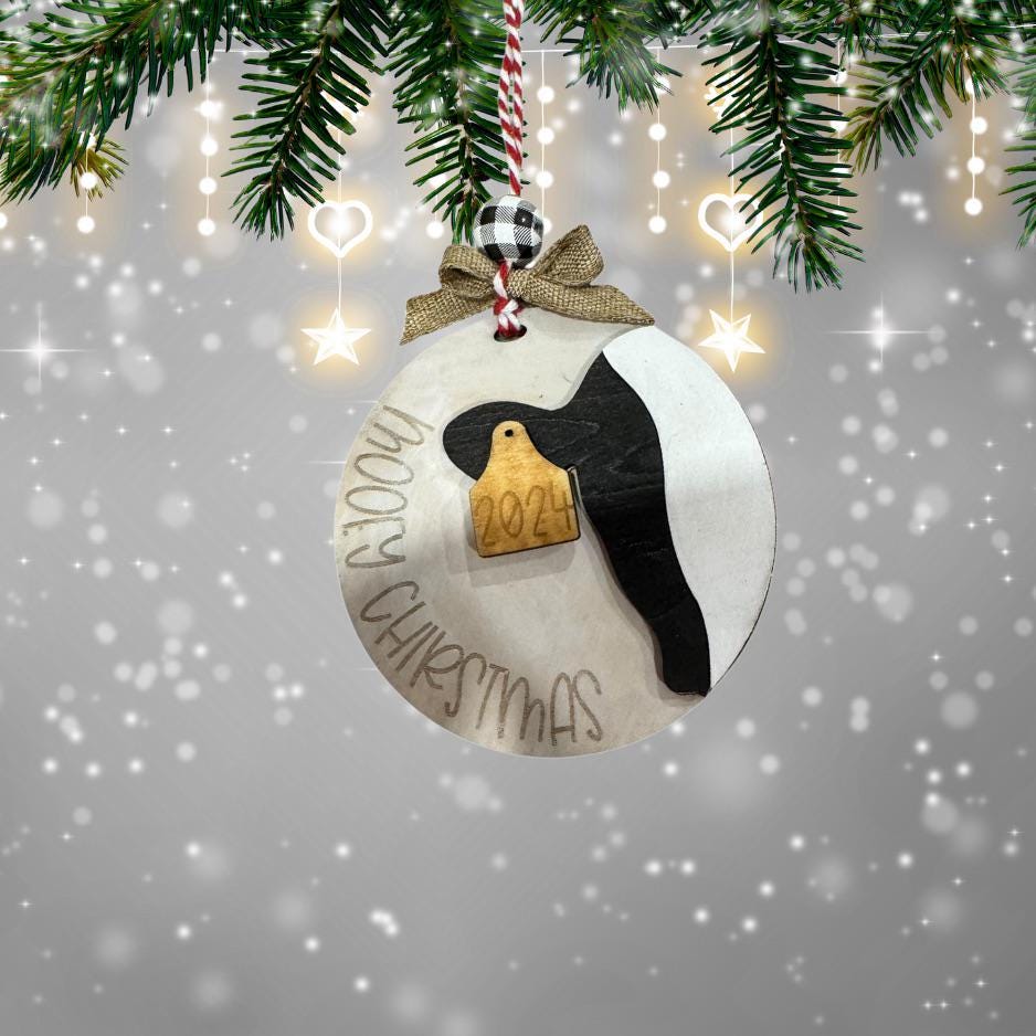 Mooey Christmas Layered Christmas Ornament| Christmas Ornaments | Handmade Christmas Gifts | Custom