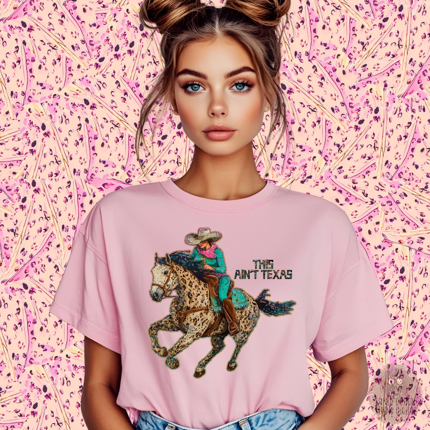 This Ain't Texas Rustic Western Horse Rider Digital Art |Unique | Cowboy Theme PNG Download|Sublimation& DTF Printable Digital Download|