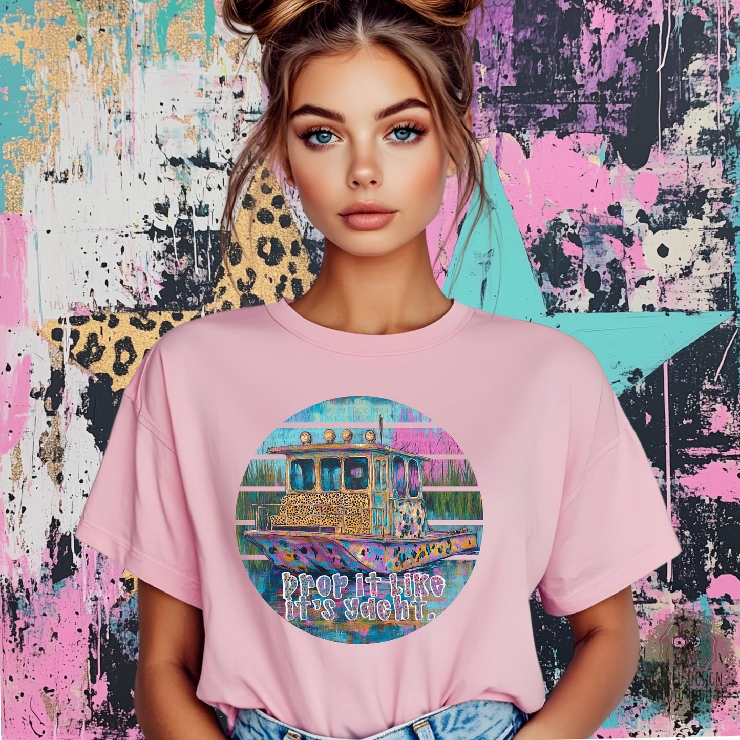 Drop It Like It's Yacht Vibrant Nautical Boat Art |300 DPI Sublimation& DTF Printable Digital Download|