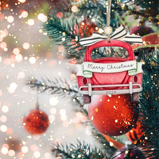 Merry Christmas Car Christmas Ornament| Christmas Ornaments | Handmade Christmas Gifts | Custom