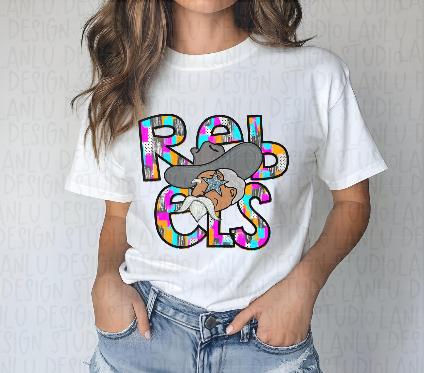Preppy Paint Stroke Star Eyes Mascot PNG |Rebels
