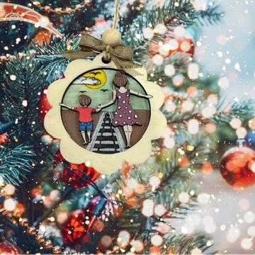 Hand painted Mom & Son Layered Christmas Ornament| Christmas Ornaments | Handmade Christmas Gifts | Custom