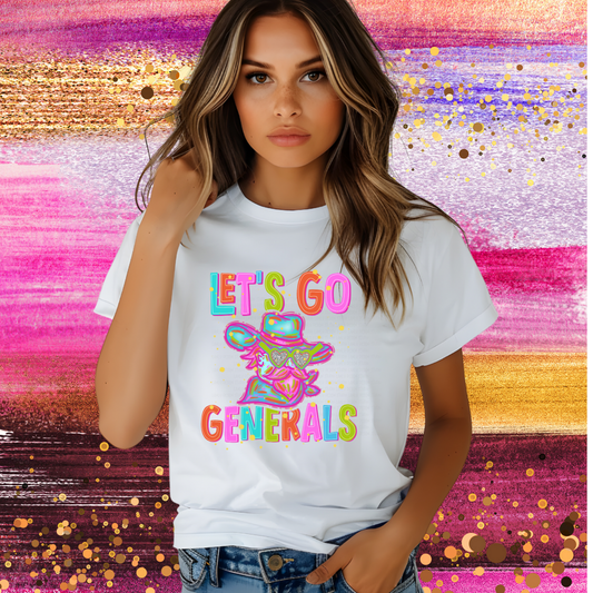 NEON LET'S GO GENERALS | MASCOT TEE | SCHOOL SPIRIT | GAME DAY