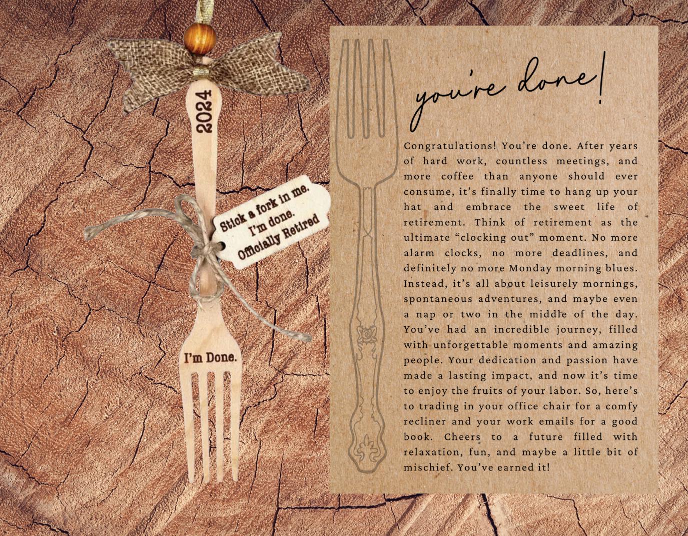 Retirement Story Ornament| Inspirational Keepsake| Funny Message Card| Congratulations Gift |Unique Holiday Decoration|