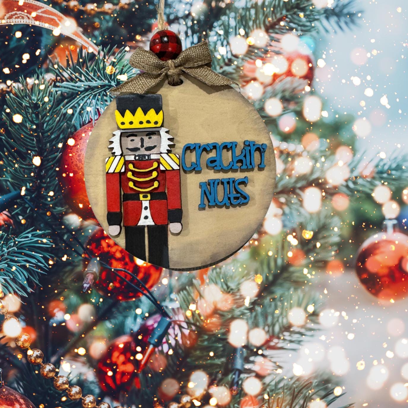 Groovy Boho Crackin' Nuts Nutcracker Christmas Ornament | Christmas Ornaments | Handmade Christmas Gifts | Custom