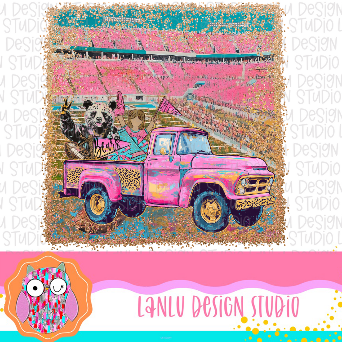 Preppy Tailgates & Touchdowns Stadium Mascot PNG