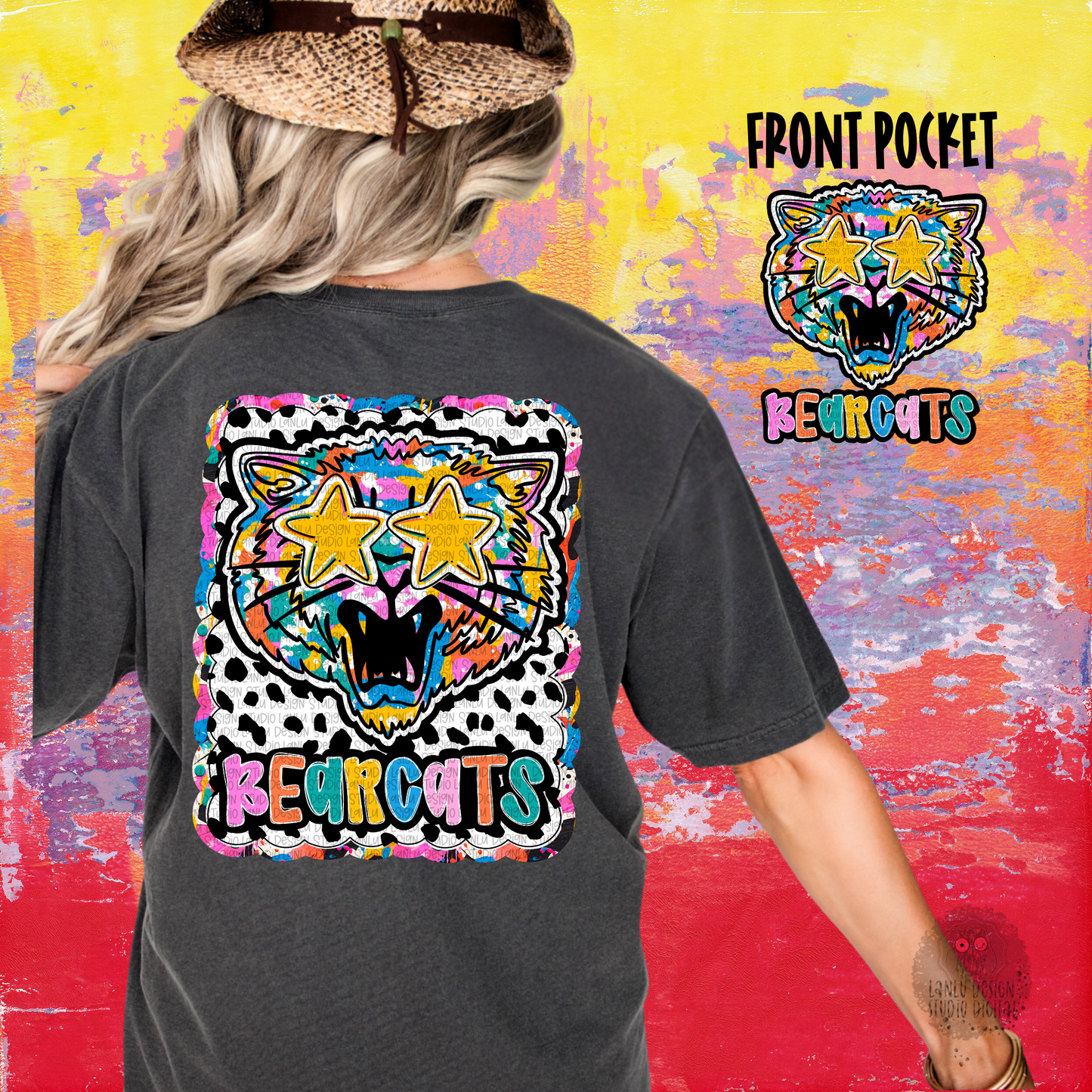 GRAFFITI DOTTY MASCOT TEE | BEARCATS