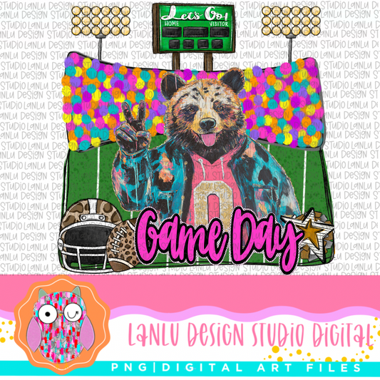 Game Day Preppy Touchdowns Stadium Mascot PNG