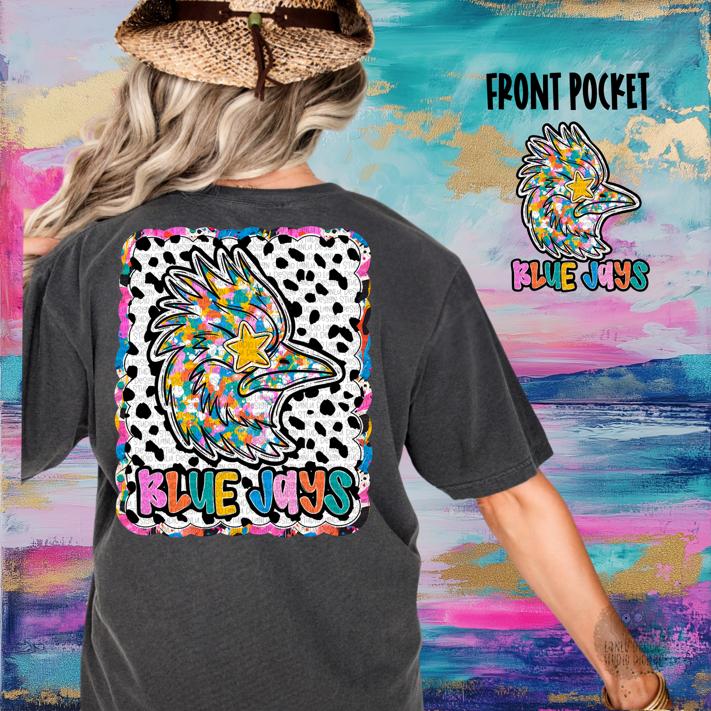 GRAFFITI DOTTY MASCOT TEE | BLUE JAYS