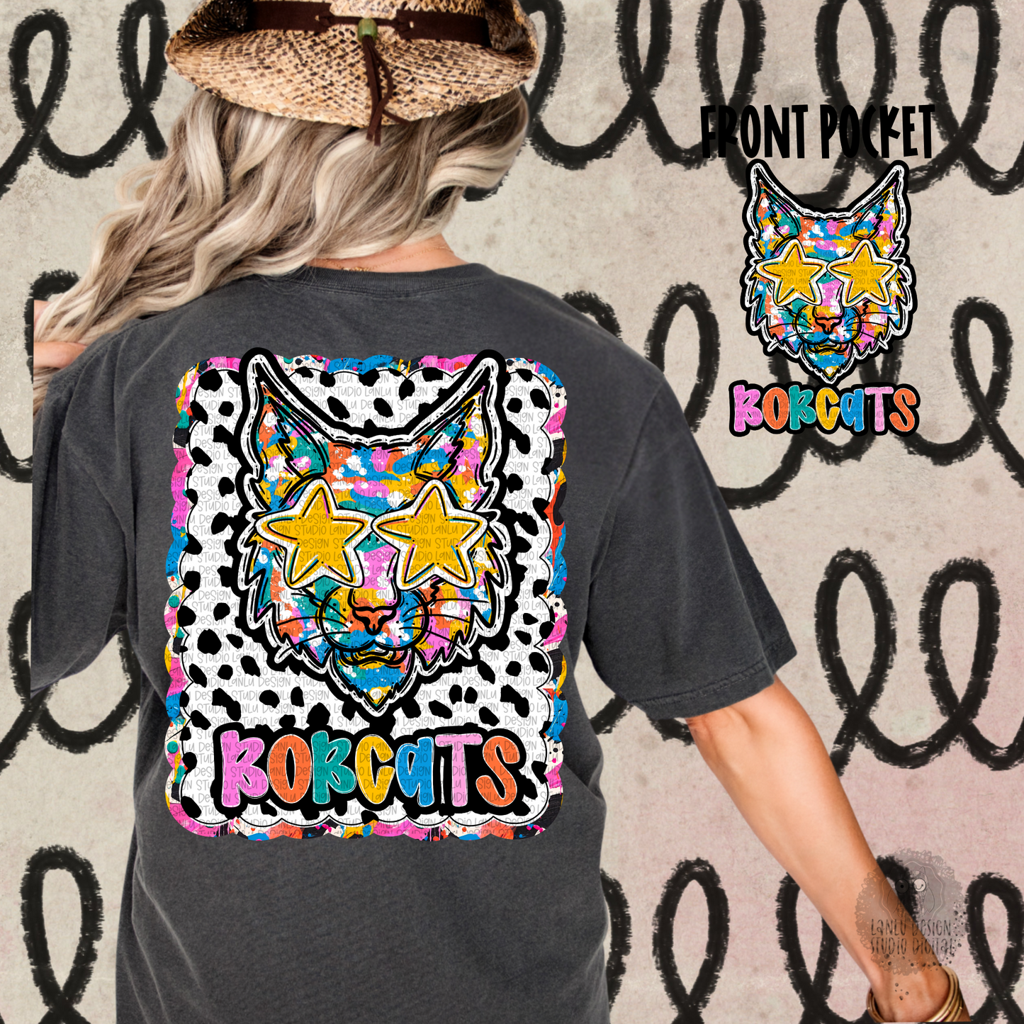 GRAFFITI DOTTY MASCOT TEE | BOBCATS
