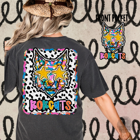 GRAFFITI DOTTY MASCOT TEE | BOBCATS