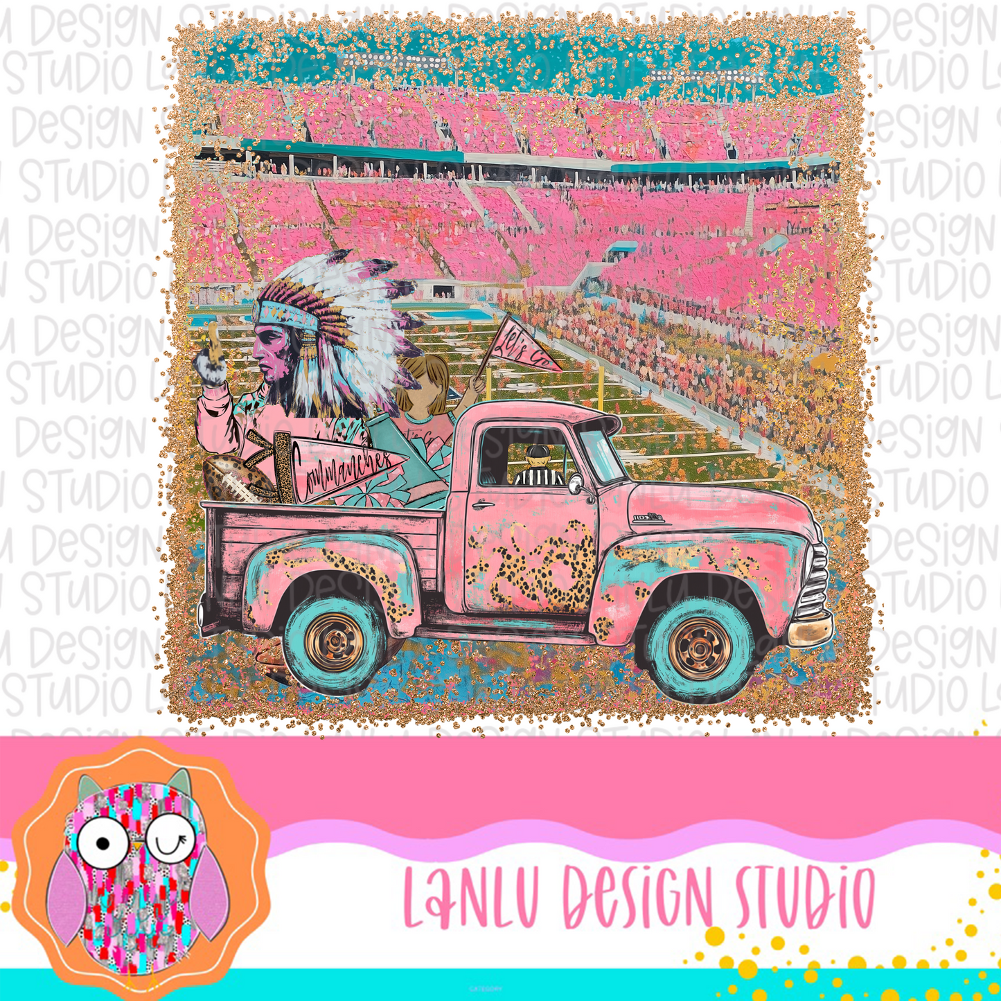 Preppy Tailgates & Touchdowns Stadium Mascot PNG