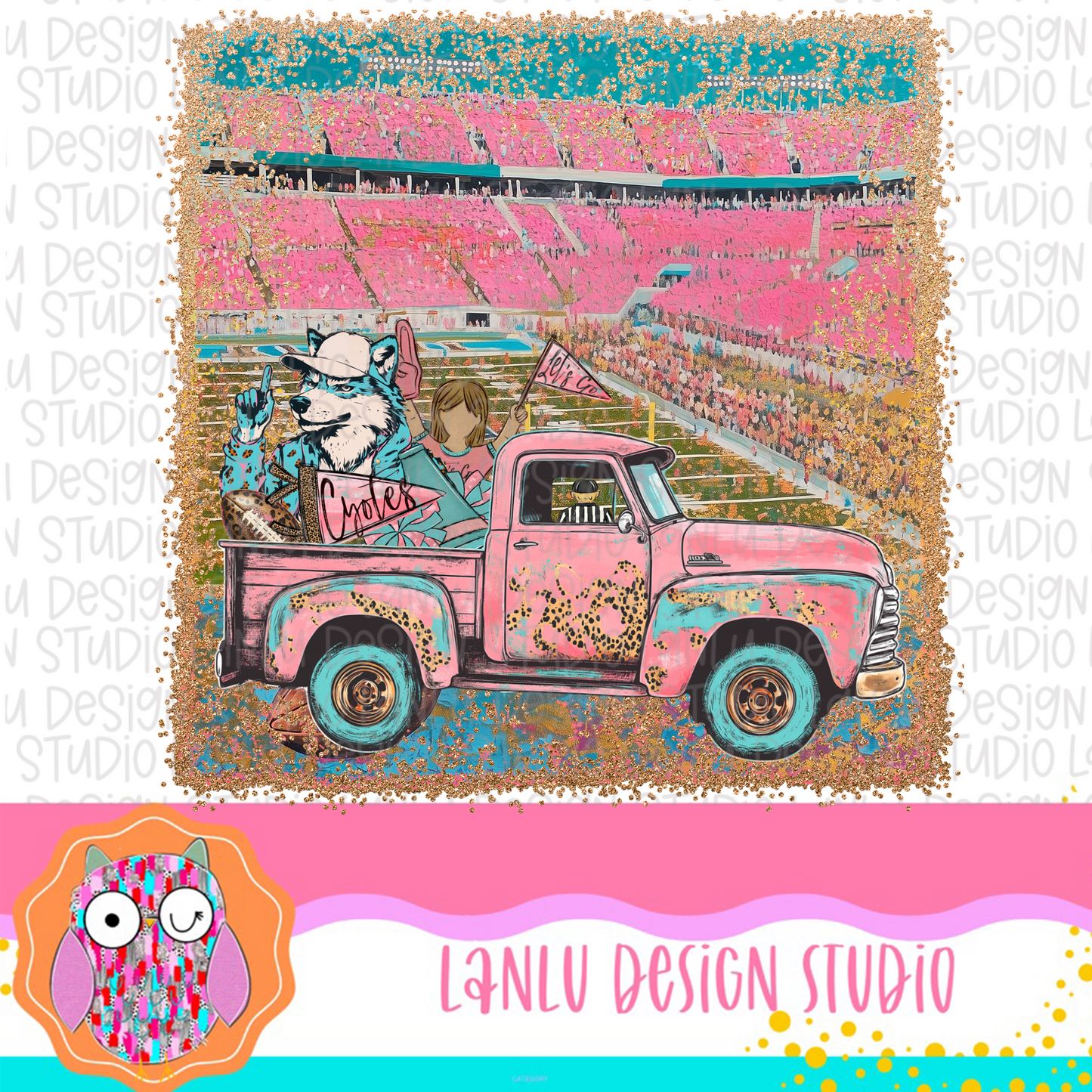 Preppy Tailgates & Touchdowns Stadium Mascot PNG