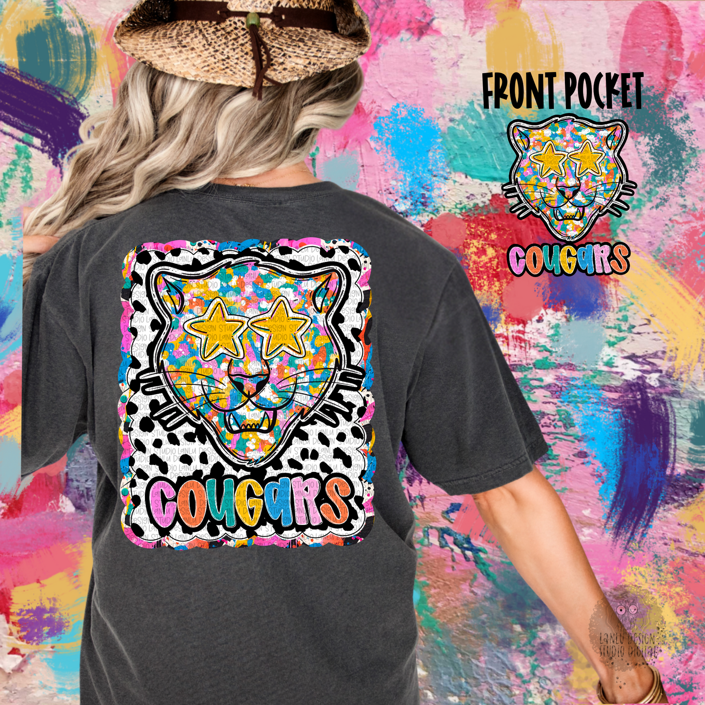 GRAFFITI DOTTY MASCOT TEE | COUGARS