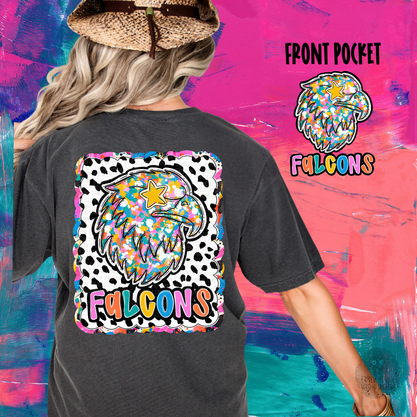 GRAFFITI DOTTY MASCOT TEE | FALCONS