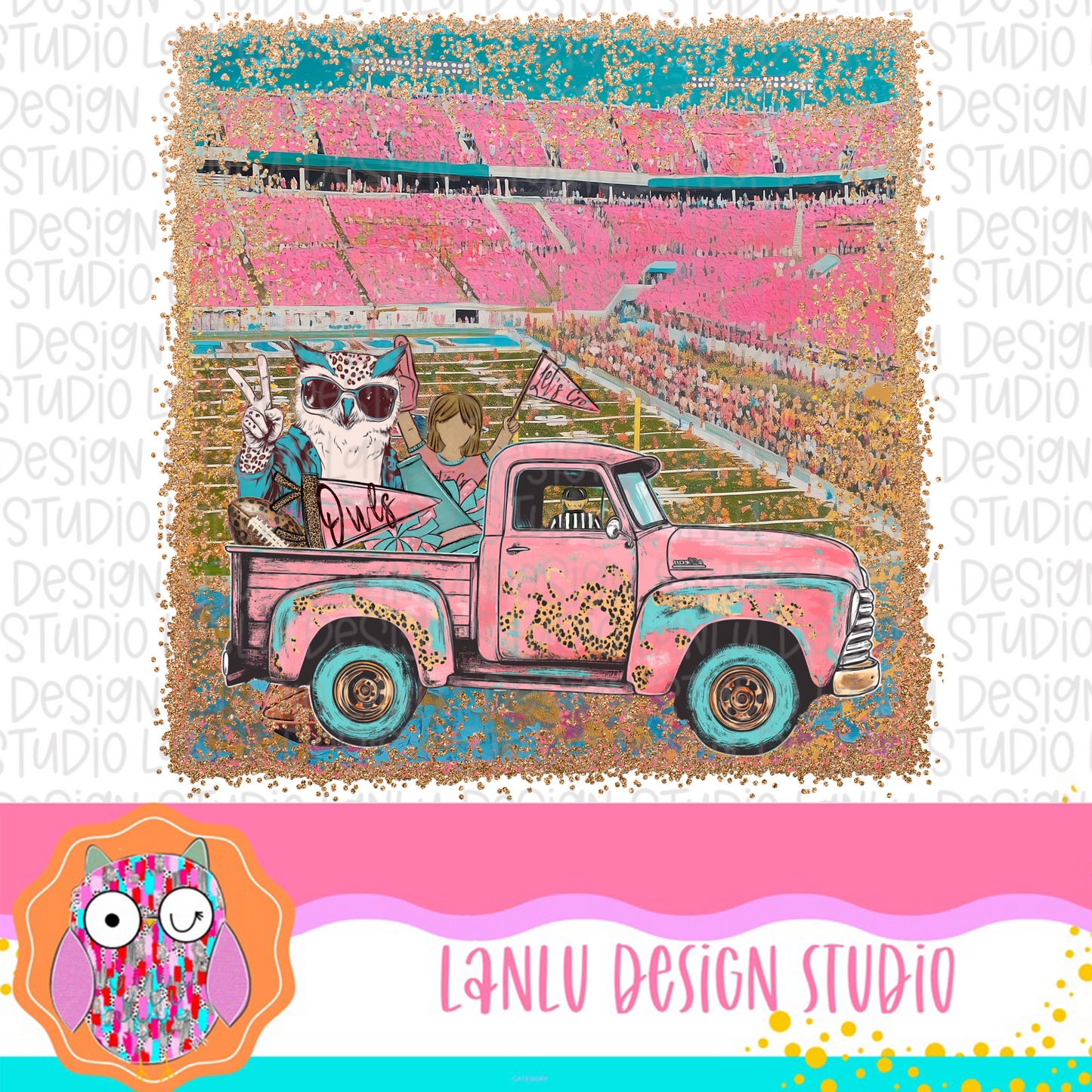 Preppy Tailgates & Touchdowns Stadium Mascot PNG