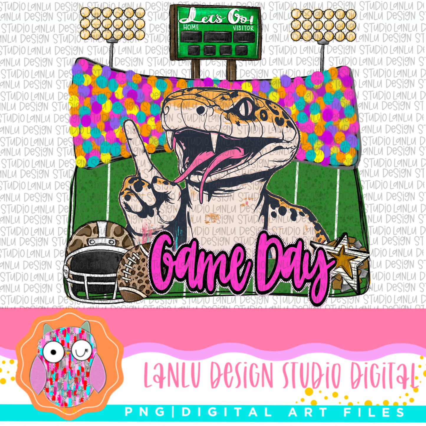 Game Day Preppy Touchdowns Stadium Mascot PNG