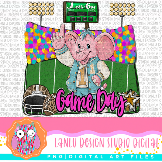 Game Day Preppy Touchdowns Stadium Mascot PNG