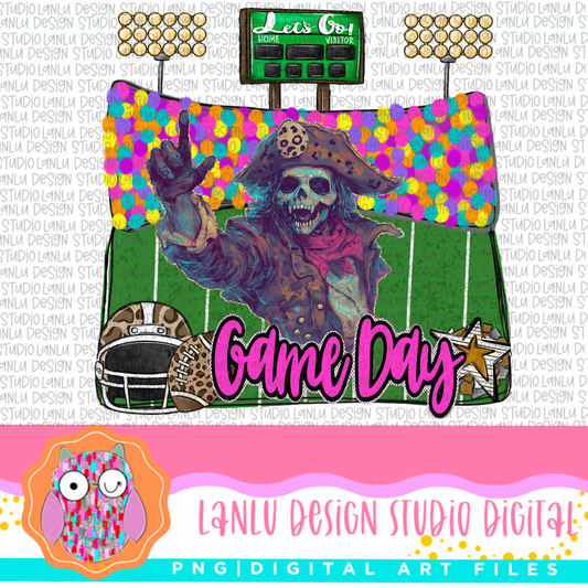 Game Day Preppy Touchdowns Stadium Mascot PNG