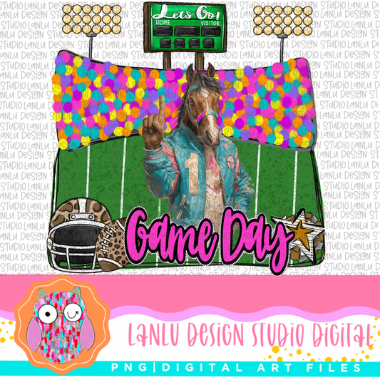 Game Day Preppy Touchdowns Stadium Mascot PNG