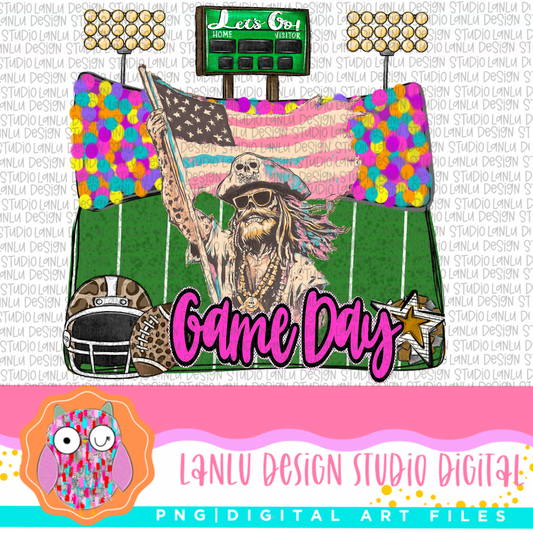 Game Day Preppy Touchdowns Stadium Mascot PNG