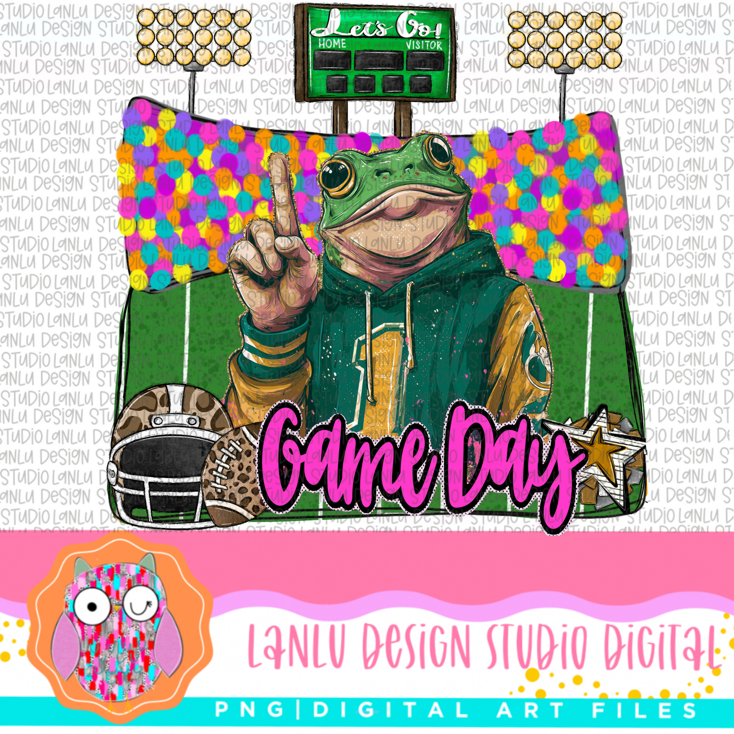 Game Day Preppy Touchdowns Stadium Mascot PNG