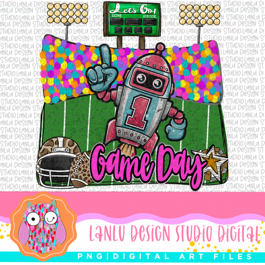 Game Day Preppy Touchdowns Stadium Mascot PNG