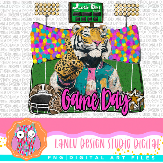 Game Day Preppy Touchdowns Stadium Mascot PNG