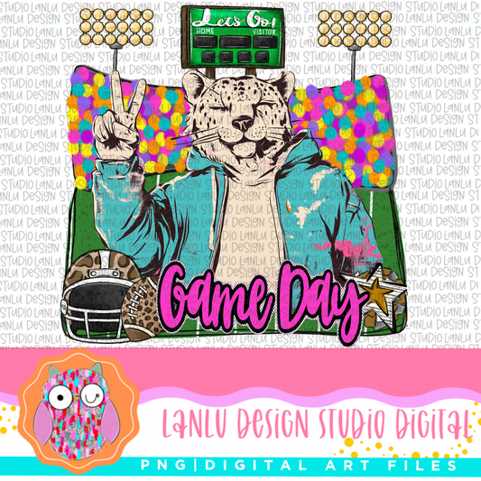 Game Day Preppy Touchdowns Stadium Mascot PNG