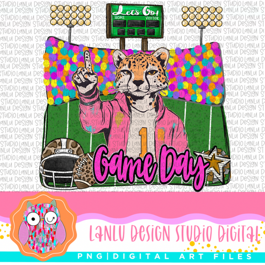 Game Day Preppy Touchdowns Stadium Mascot PNG
