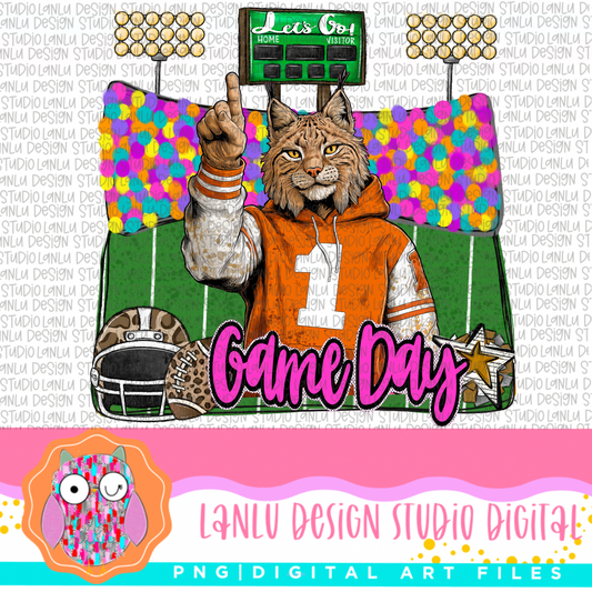 Game Day Preppy Touchdowns Stadium Mascot PNG