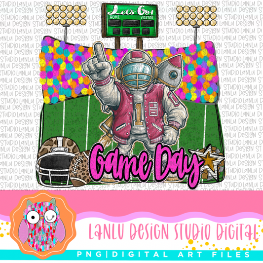 Game Day Preppy Touchdowns Stadium Mascot PNG