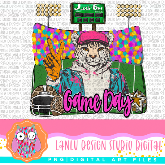 Game Day Preppy Touchdowns Stadium Mascot PNG
