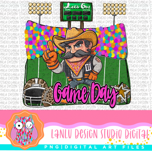 Game Day Preppy Touchdowns Stadium Mascot PNG