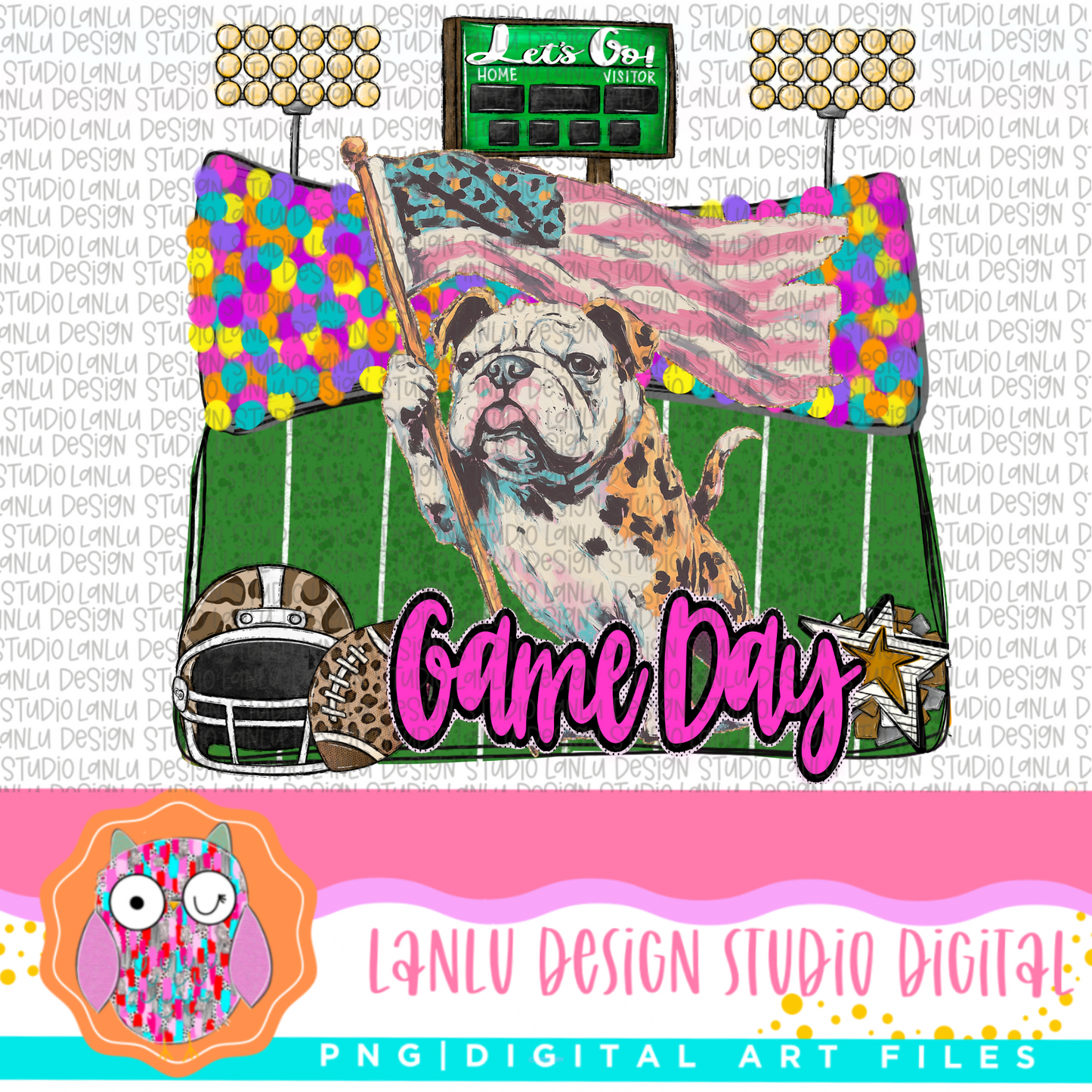 Game Day Preppy Touchdowns Stadium Mascot PNG