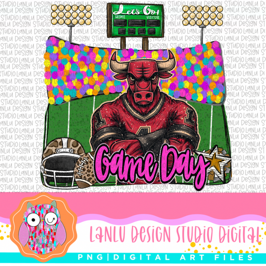 Game Day Preppy Touchdowns Stadium Mascot PNG
