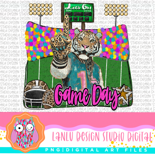 Game Day Preppy Touchdowns Stadium Mascot PNG