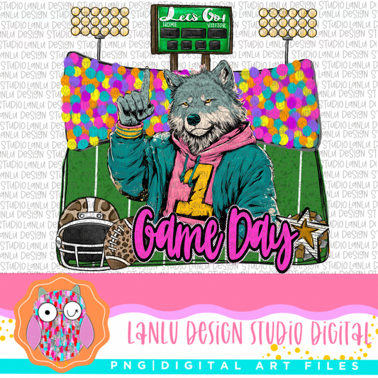 Game Day Preppy Touchdowns Stadium Mascot PNG