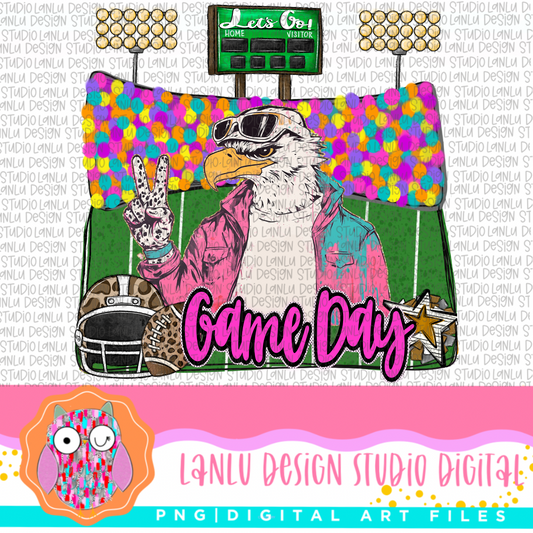 Game Day Preppy Touchdowns Stadium Mascot PNG