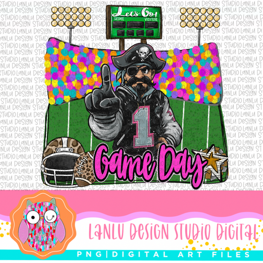 Game Day Preppy Touchdowns Stadium Mascot PNG