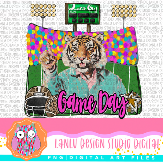 Game Day Preppy Touchdowns Stadium Mascot PNG