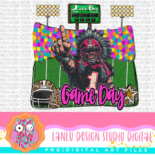 Game Day Preppy Touchdowns Stadium Mascot PNG