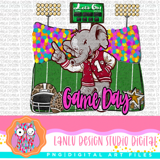 Game Day Preppy Touchdowns Stadium Mascot PNG