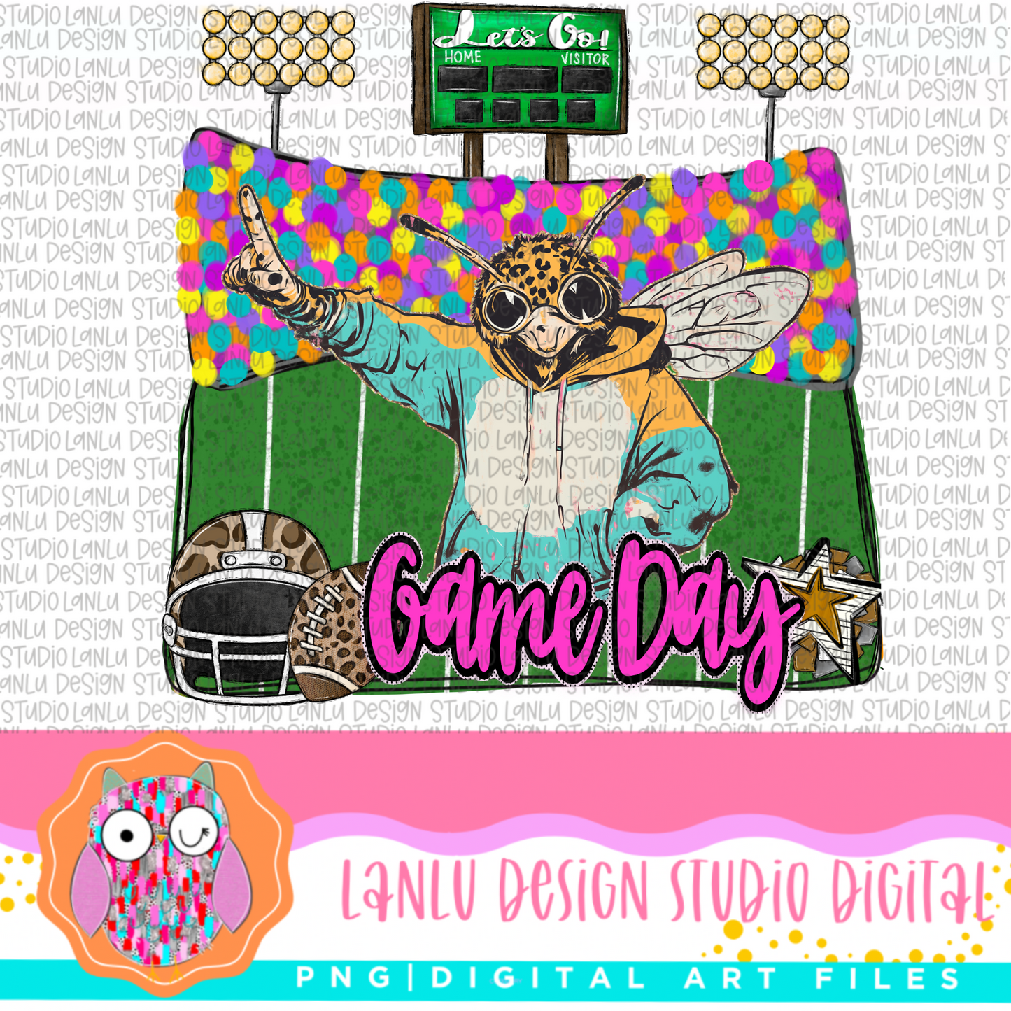 Game Day Preppy Touchdowns Stadium Mascot PNG