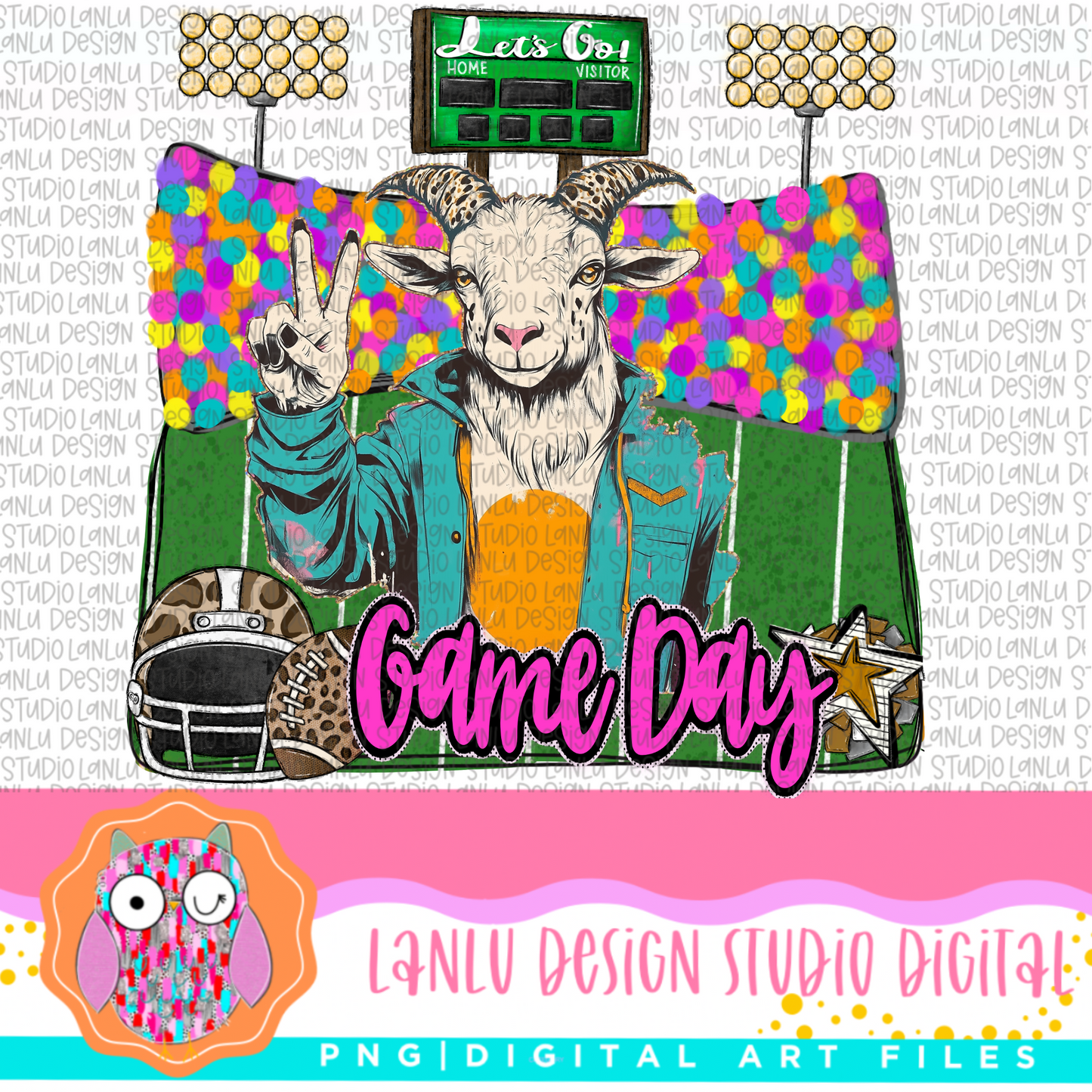 Game Day Preppy Touchdowns Stadium Mascot PNG