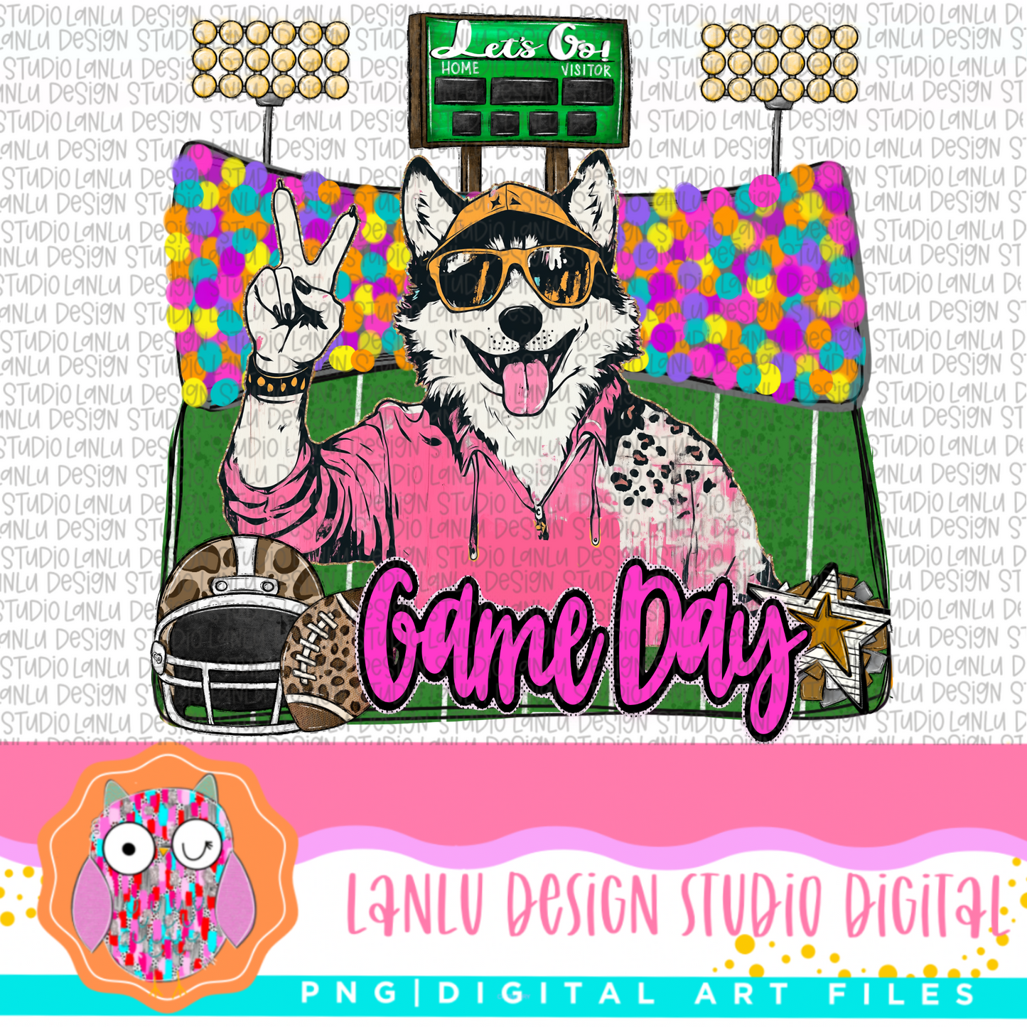 Game Day Preppy Touchdowns Stadium Mascot PNG